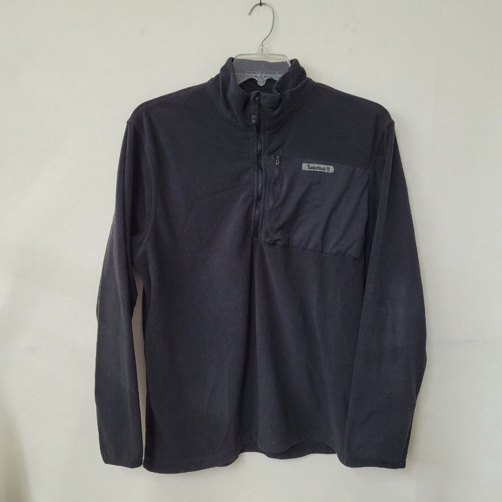 Timberland Black Fleece Pullover 1/4 Zip Pocket Jacket‎ Women's XL